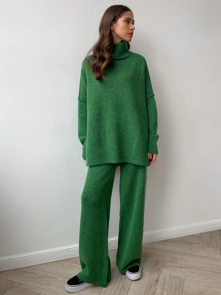 Elisa - Conjunto Mujer De Punto Con Jersey Oversize Y Pantalón Ancho