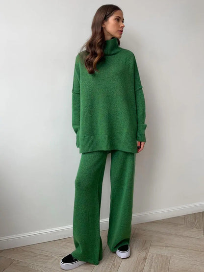 Elisa - Conjunto Mujer De Punto Con Jersey Oversize Y Pantalón Ancho