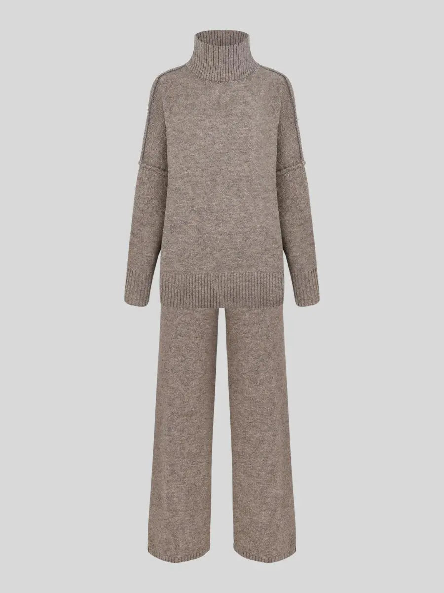 Elisa - Conjunto Mujer De Punto Con Jersey Oversize Y Pantalón Ancho