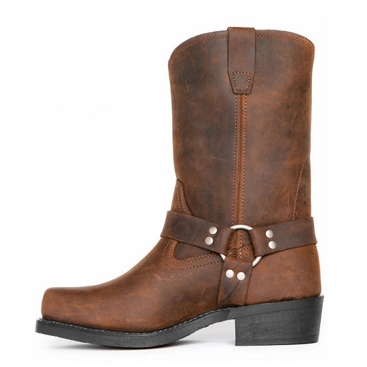 Mateo - Botas Hombre Vaqueras De Cuero Con Hebilla