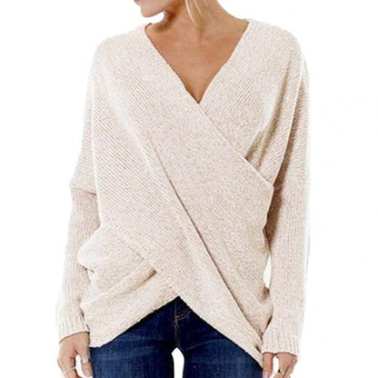 Aria - Jersey de mujer cruzado con cuello en V profundo
