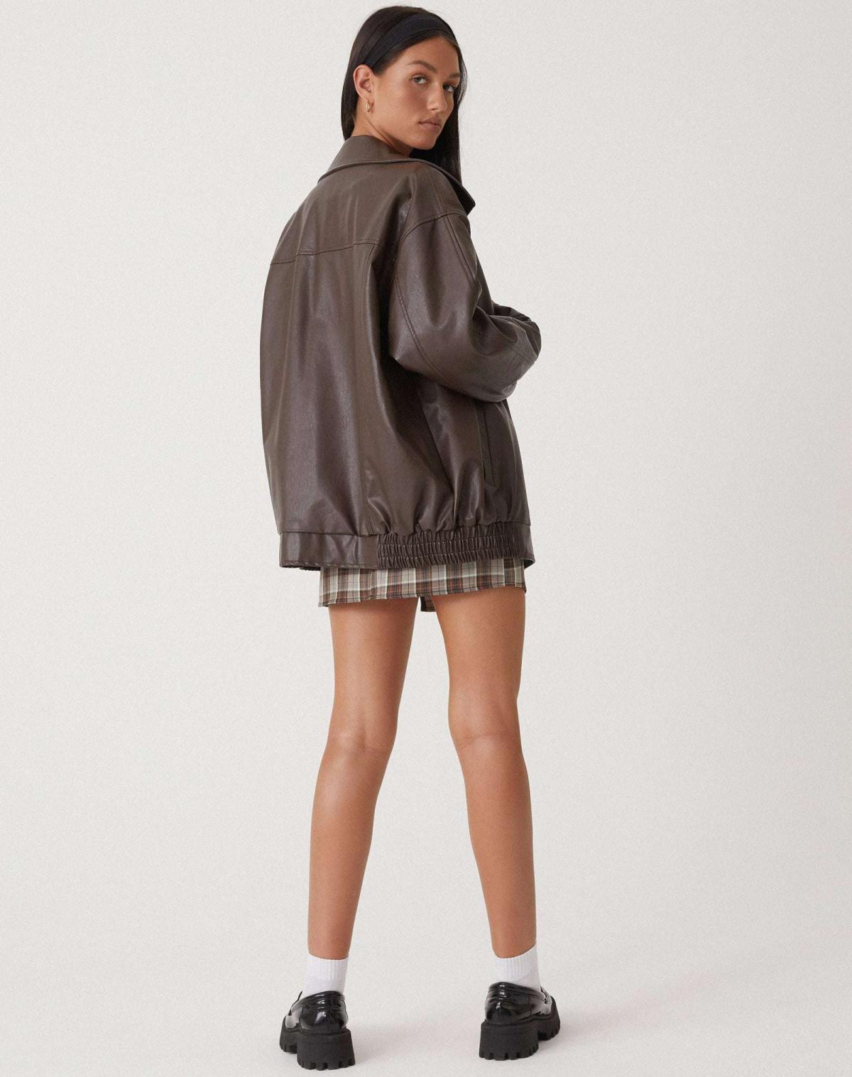 Lucía – Chaqueta oversize de cuero sintético para mujer